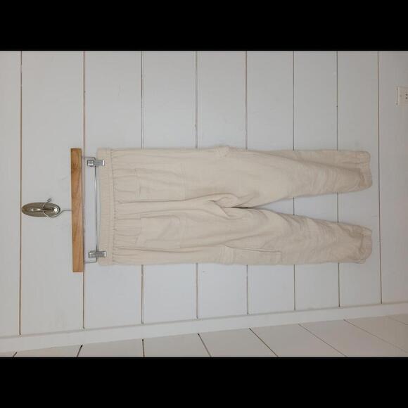 NWOT J CREW size 0 cream high-waisted linen pants - Picture 2 of 4